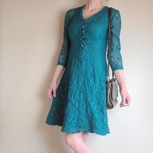 Betsy's Things Vintage Green Lace Corset Dress